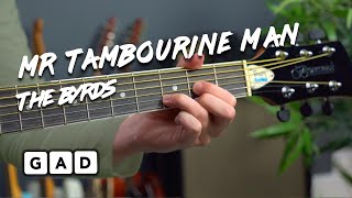 Play Mr Tambourine Man on acoustic guitar (beginner + intermediate tutorial)