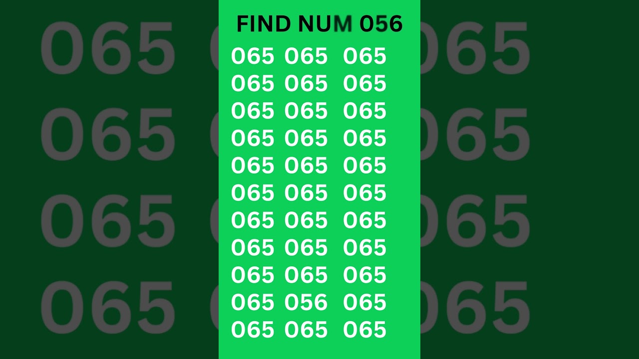 Find the Hidden 056 in 10 Seconds! ⏳ | USA Brain Teaser Short