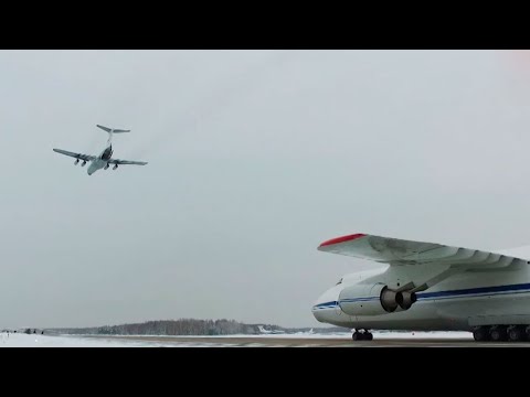 Уникальные кадры полета строем шести Ан-124 «Руслан»