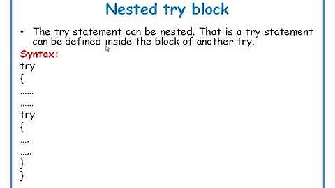 Nested Try Block in JAVA||JAVA in Telugu Lecture-62