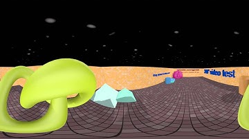 360° spherical video test, 3DsMax render simple scene
