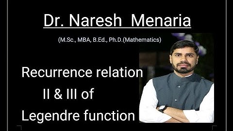 Recurrence Relation II and III of Legendre