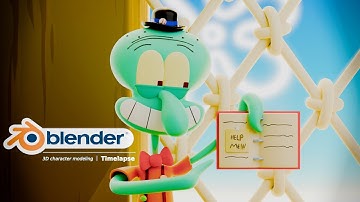 Creating Squidward in 3D  | A Blender4.2 Time-Lapse Character Modeling