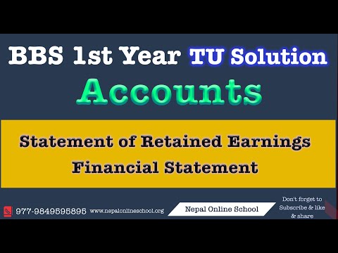 Statement Of Retained Earnings | Financial Statement | BBS 1st Year | NOS BBS 1st Year Class | NOS