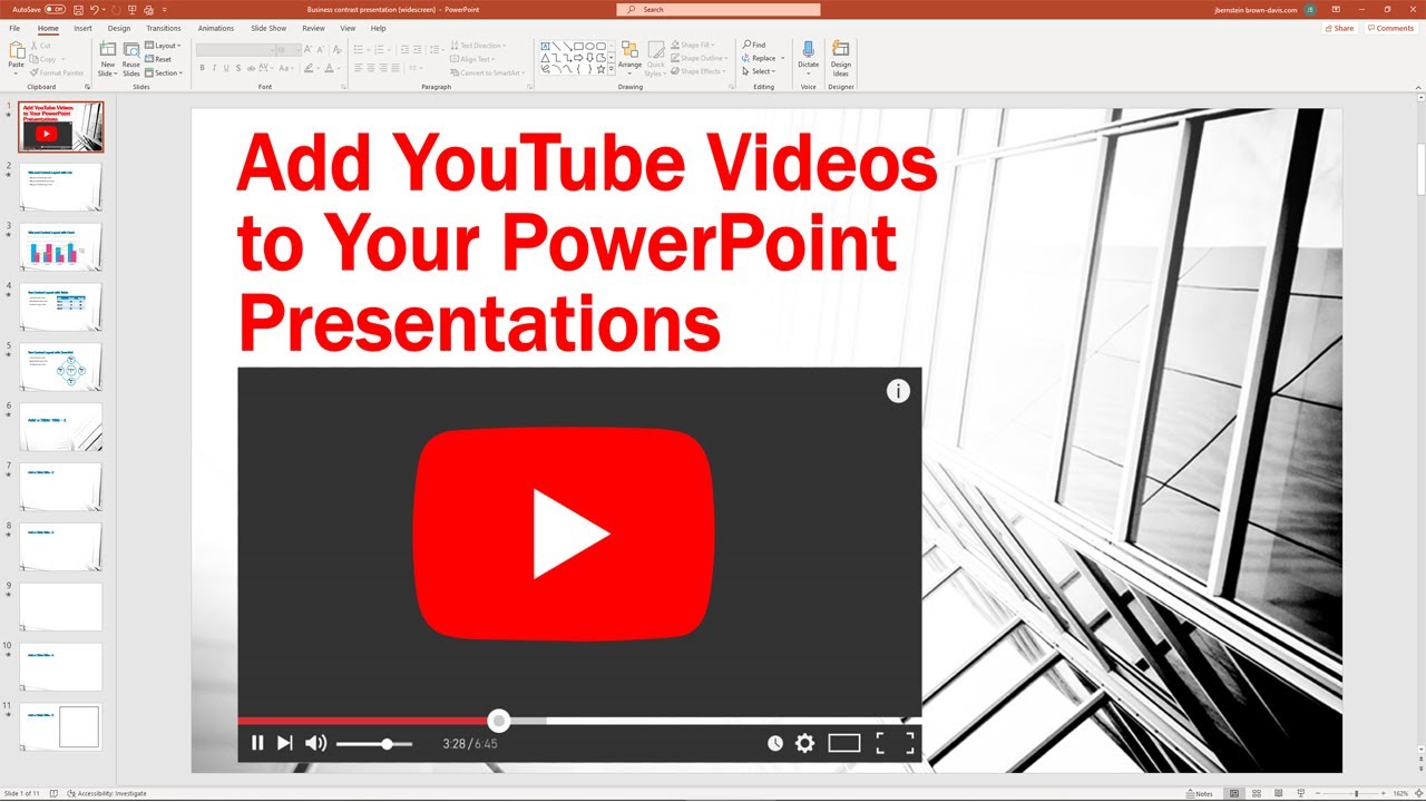 embed youtube video in powerpoint