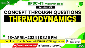 Day-1 | Thermodynamics | basic Concept & Zeroth Law of Thermodynamics | BPSC ITI Vice Principal 2024