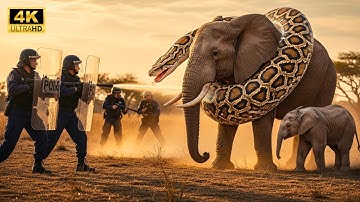Brave Heroes Face GIANT PYTHON in EPIC Battle to Save Mother Elephant 🐘🐍