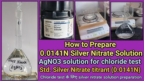 How to prepare 0.0141N Silver Nitrate solution | Std. silver Nitrate titrant | AgNO3 for Chloride