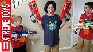 Crazy Ethan Clone Nerf Battle! Bad Copy From the Clone Machine Attacks Cole With Nerf Blasters!