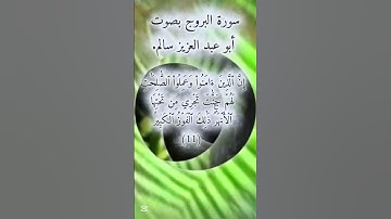 سورة البروج بصوت أبوعبد العزيز سالم #المصحف #اكسبلور #راحة_نفسية #دويتو #duet