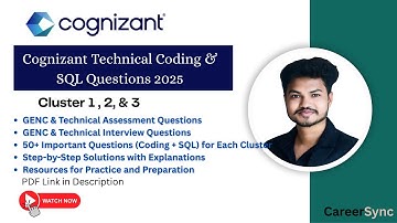Cognizant Technical Interview Question 2025 Assessment  for Cluster 1, 2 & 3 #cognizant #genc