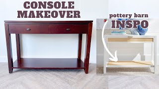 pottery barn inspired furniture makeover | add cane webbing to furniture