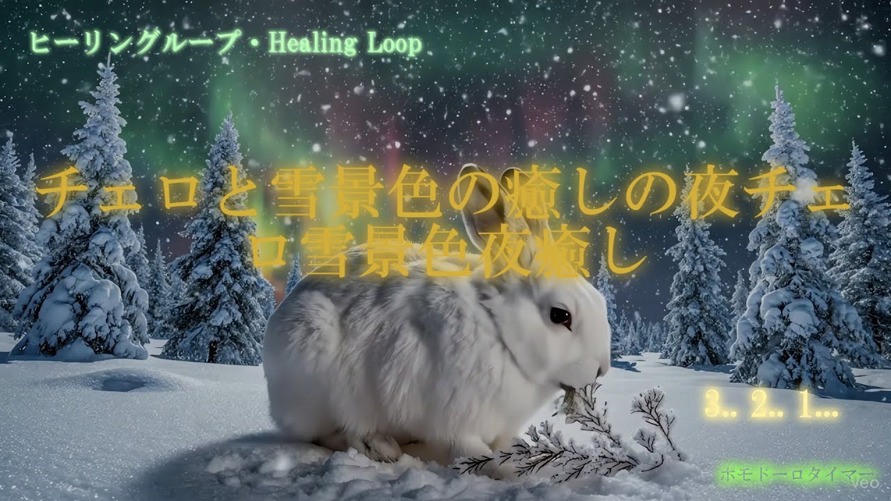 【ヒーリング ループ/Healing Loop】チェロと雪景色の癒しの夜 癒し うっとり 夢音安眠 森撫心寝 瞑想快楽 BGM MV