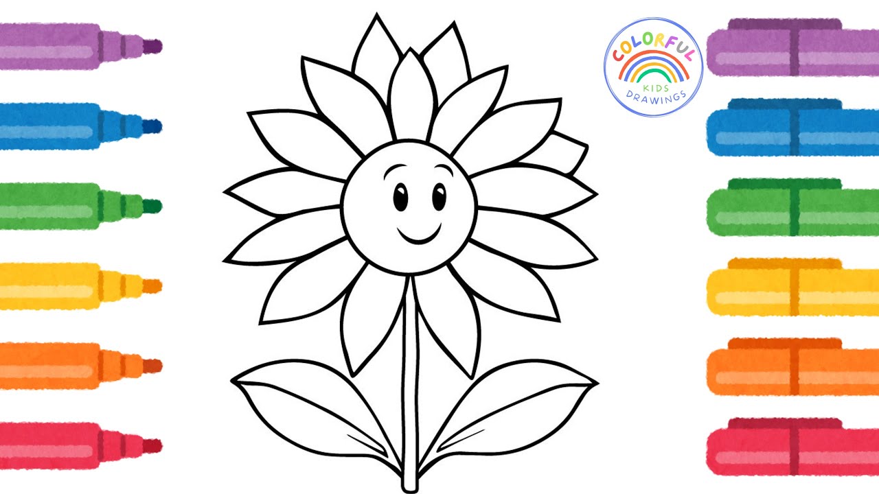 how to draw a sunflower for kids |drawing and coloring for kids |# ...