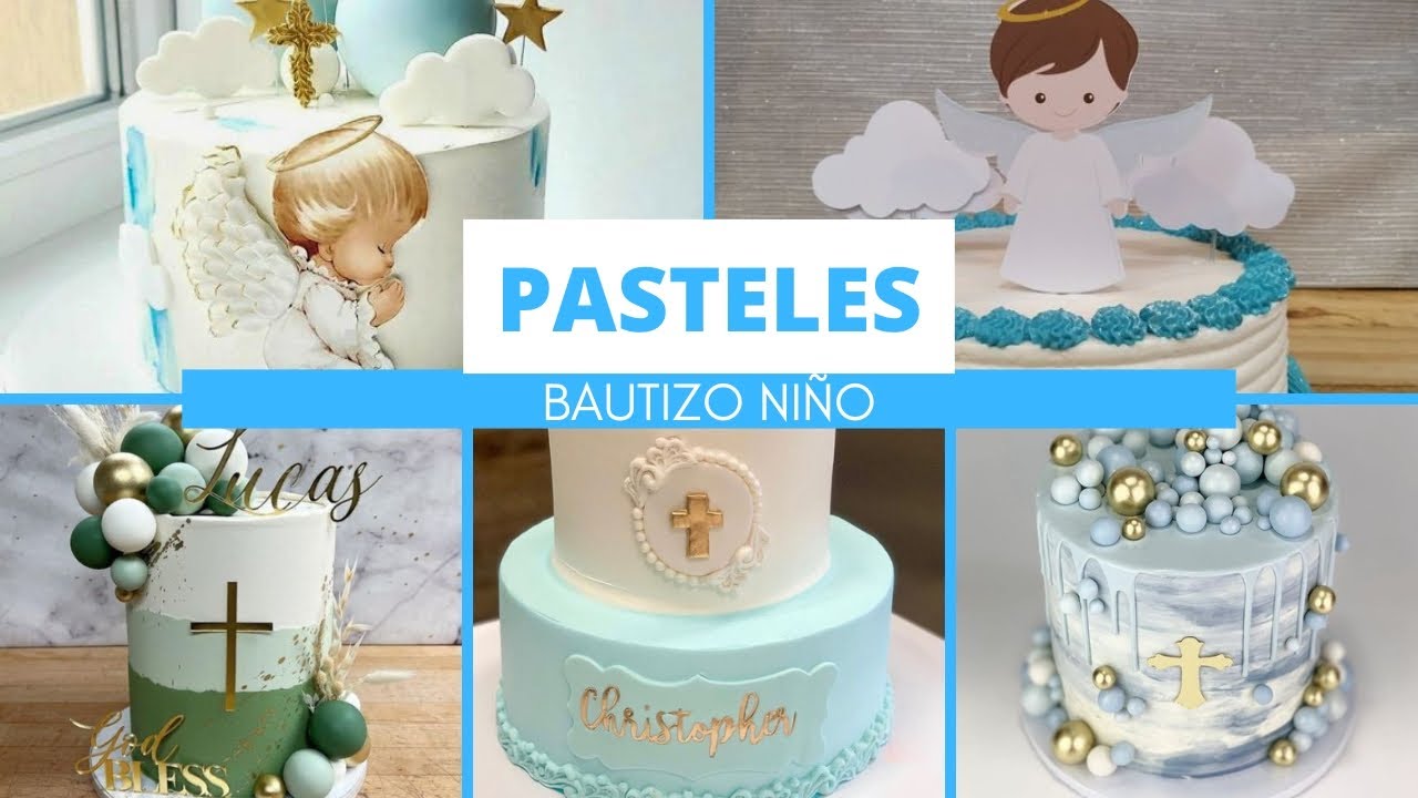 👶🎂 Ideas de Pasteles para Bautizo de Niño, image size:1280x720