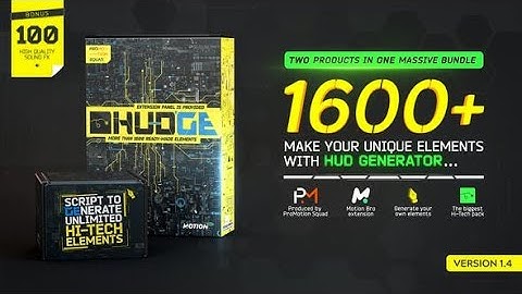 HUDGE | Generator of Hi-Tech Elements | 1600+ UI HUD (After Effects Template)