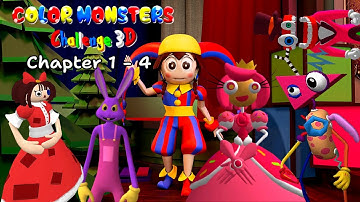 Color Monsters Challenge 3D [Chapter 1 - 4] : mobile mascot horror gameplay walkthrough