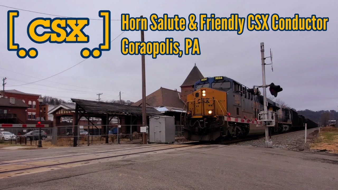 Csxt Conductor Horn Salute & Friendly CSX Conductor In Coraopolis, PA - YouTube
