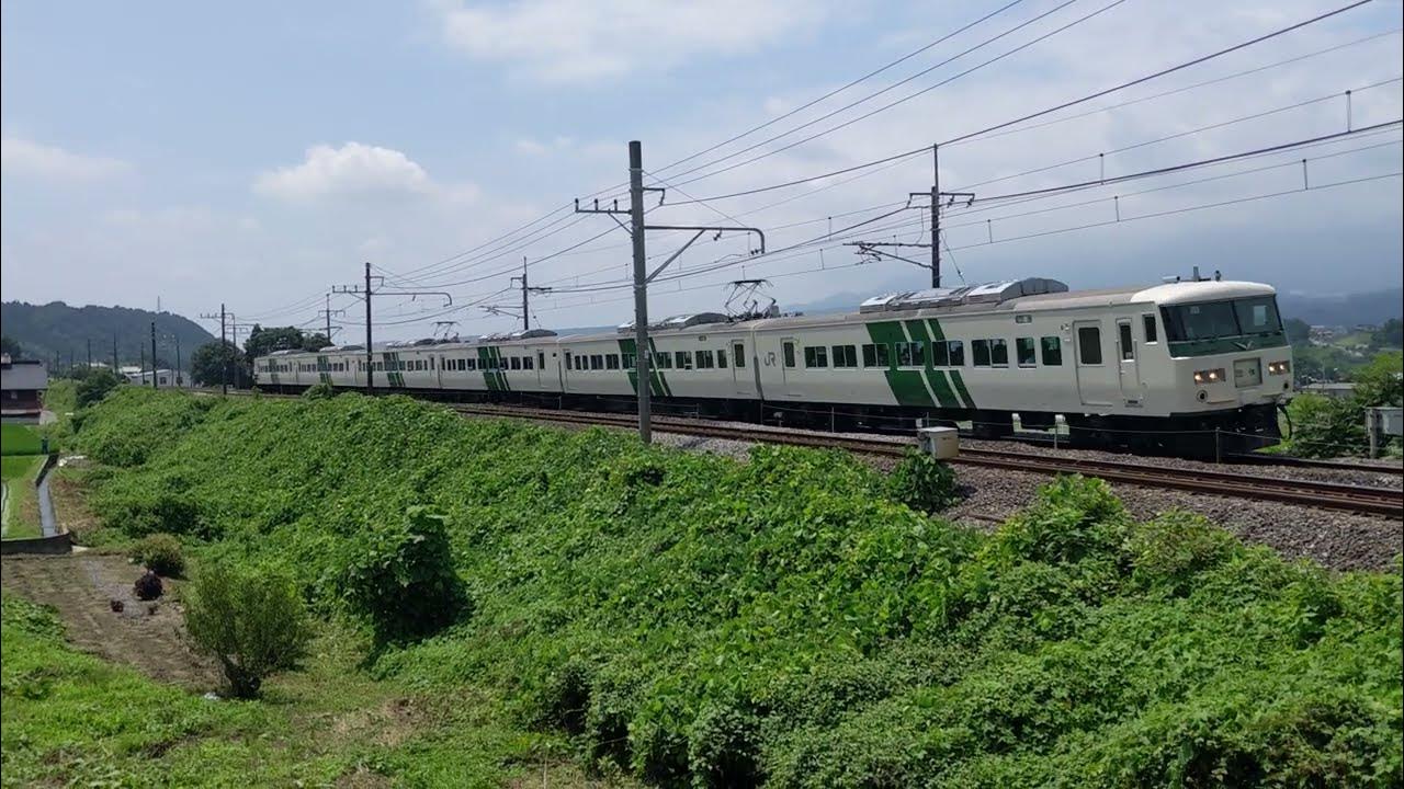 〔4K UHD//sp〕JR東日本・上越線:敷島~渋川駅間、185系B6編成6B/ 団体臨時列車 『185系に乗る 上野⇔越後湯沢 日帰りの旅