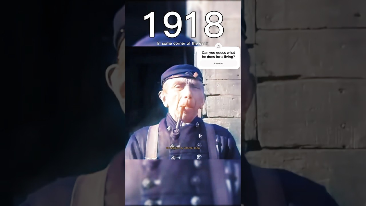 Colorized footage of a gentleman smoking a pipe, 107 Years Ago 