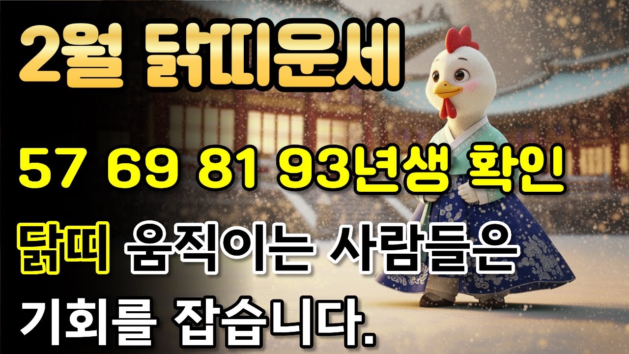 2026년 2월 닭띠 운세 I 이번 달, 움직이는 사람만 기회를 잡습니다 I 57 69 81 93년생