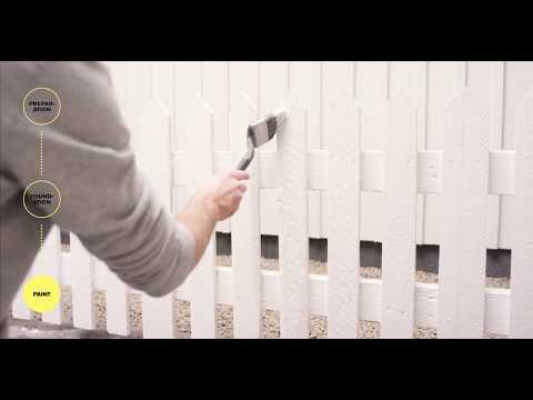 Man Painting a Wooden Picket Fence with Purple Wood Stain and Brush in a  Garden. Stock Photo - Image of natural, nailed: 182923494