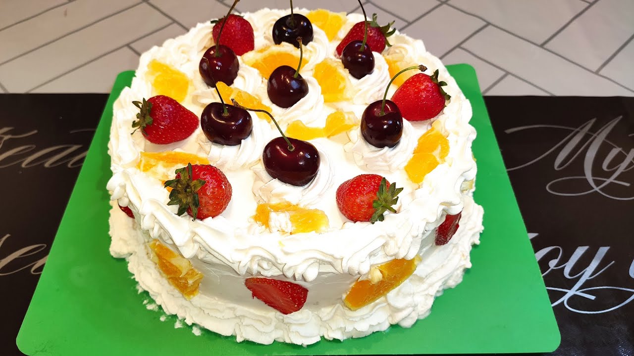 Meyveli tort  - фруктовый торт -  sirniyyat reseptleri - meyvəli tort reseptleri