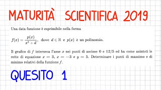 MATURITÀ SCIENTIFICA 2019 - QUESITO 1 (con calcolatrice grafica CASIO FX-CG50)   _ MS10