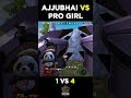 AJJUBHAI VS PRO GIRL | GARENA FREE FIRE #shorts