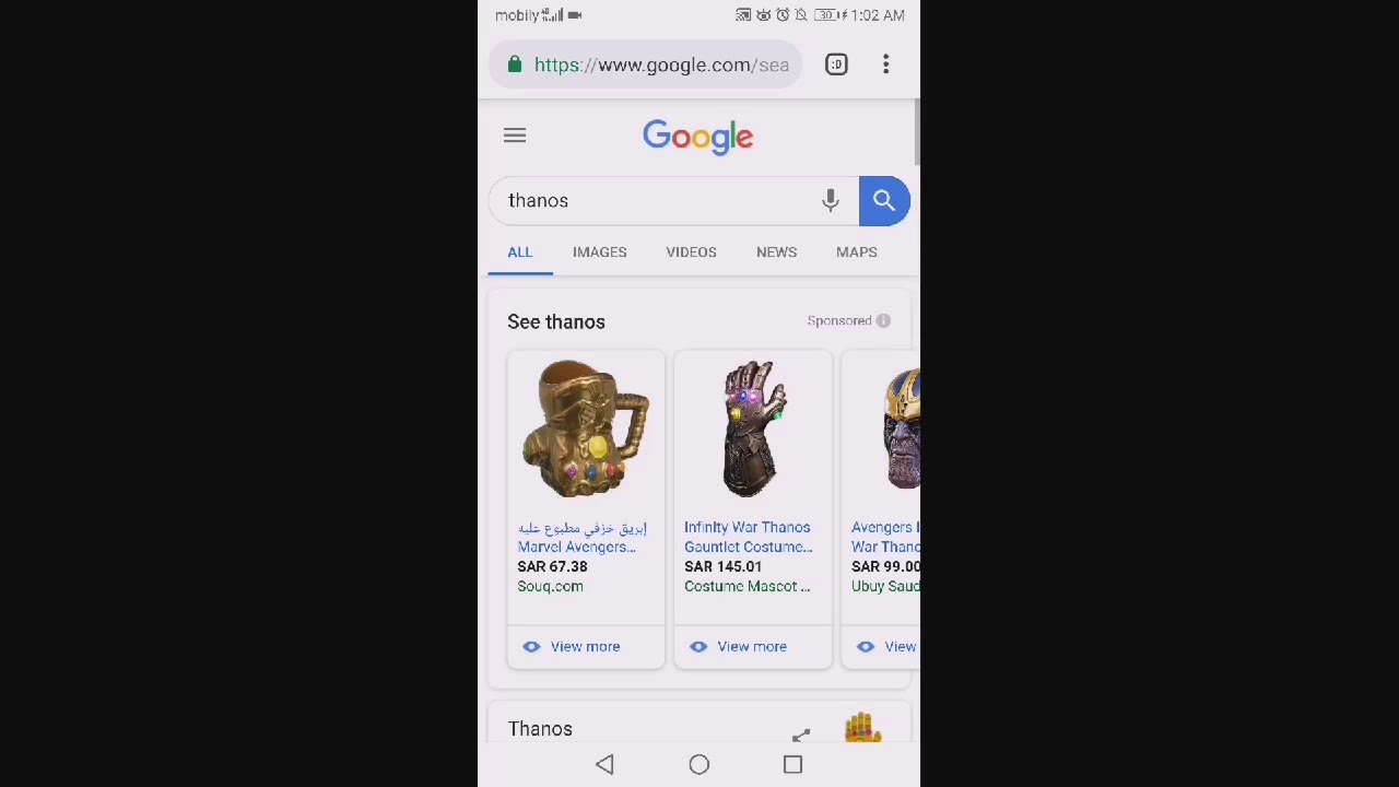 MARVEL : THANOS MAGIC TRICK IN GOOGLE✋