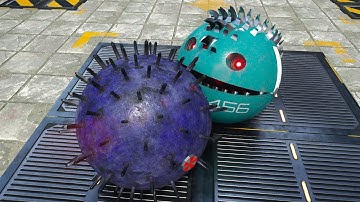 Pacman, Chain Chomp, and Excavator Robot Clash in an Epic Battle for Survival in a Maze