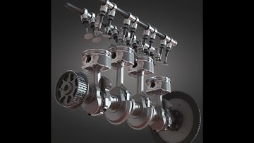 Inline-4 Cylinder Piston Engine Animation #Shorts