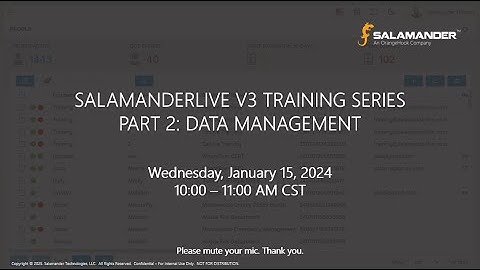 SalamanderLive v3 Part 2: Data Management