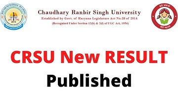 CRSU New Result Notification || CRSU new Result Published || CRSU Result Announced #crsu