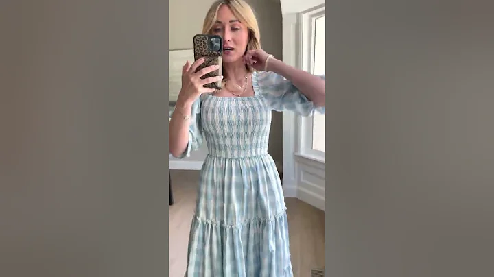 Mia Gingham Dress in Blue Try on in XS