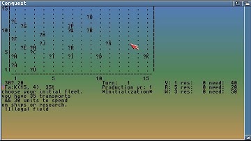 AMIGA CONQUEST ASCII space empire game, ver 1 2 1 Amiga port Bob Shimbo Original UNIX AUTHOR Unknown