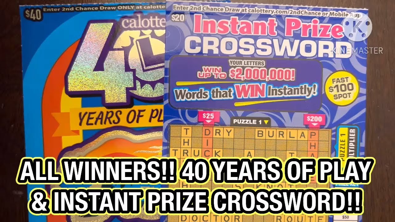 ALL WINNERS!! 40 YEARS OF PLAY & INSTANT PRIZE CROSSWORD!! CA