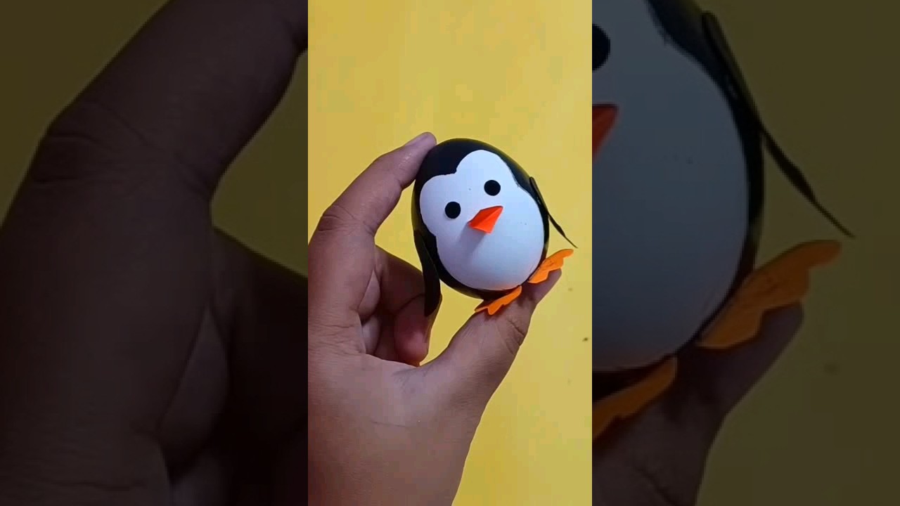 Penguin making with eggshell | how to make Penguin | DIY Eggshell craft 