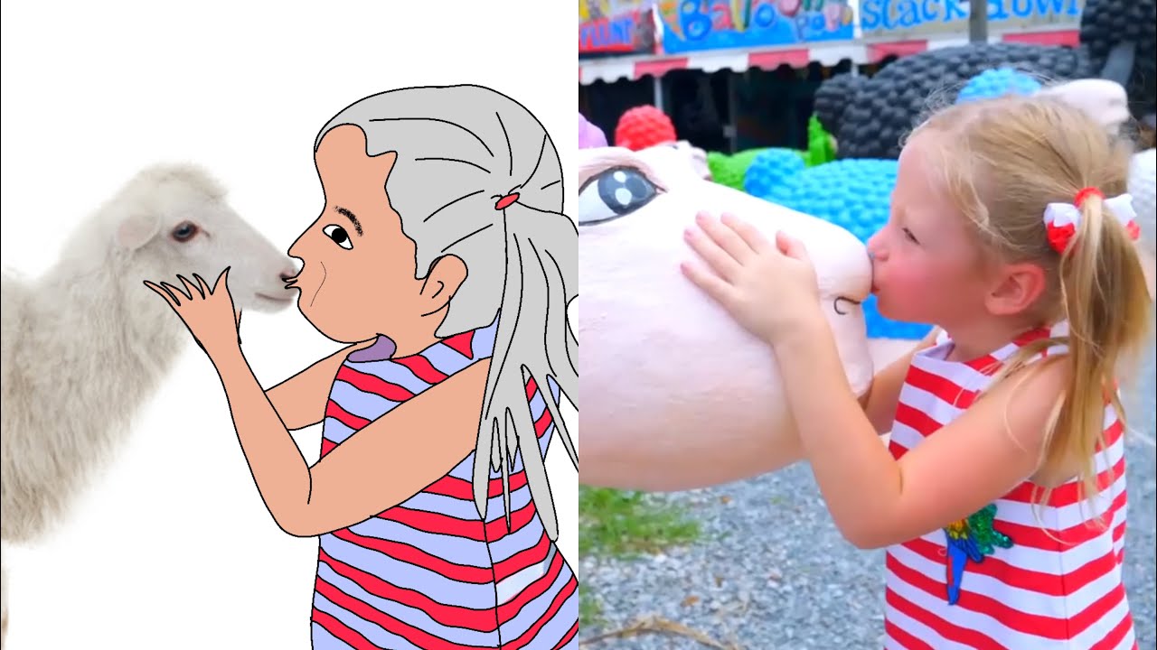 Nastya and Papa Going to park - Like Nastya Funny Drawing Meme