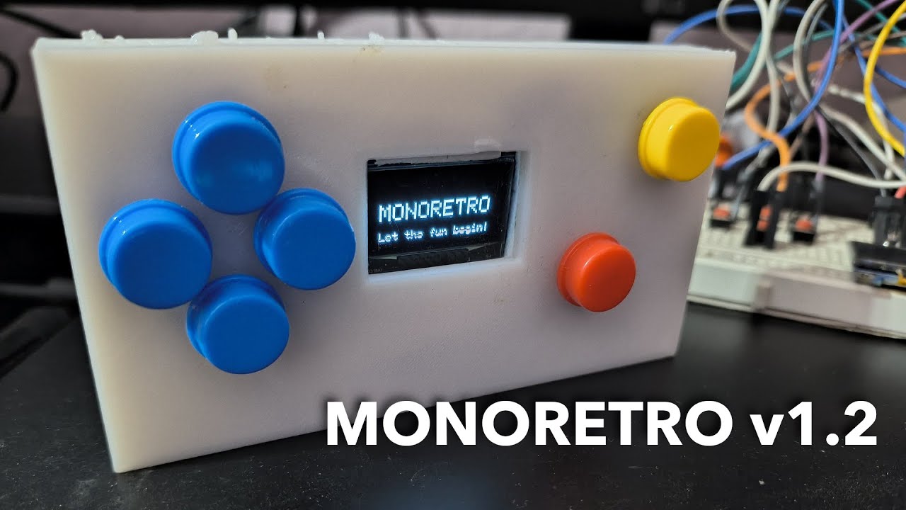 I redesigned my home-built handheld game console! Presenting Monoretro v1.2