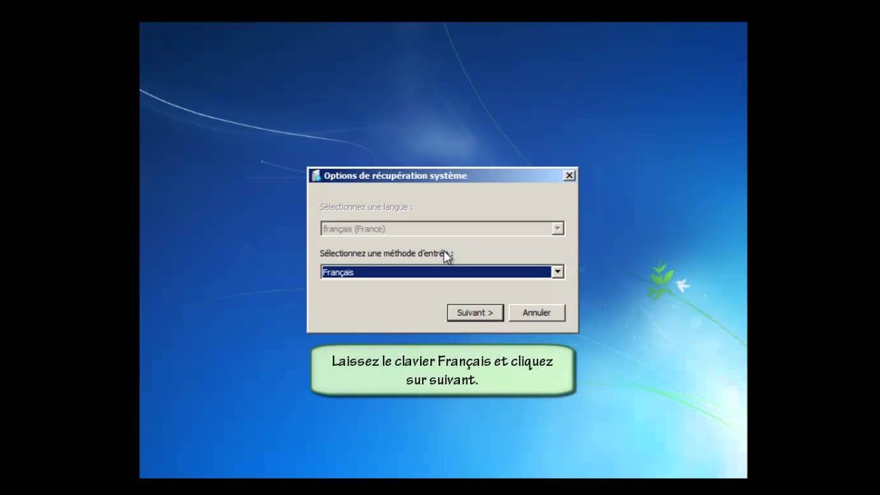 Restaurer son ordinateur à partir d'une sauvegarde Windows 7 (seven)