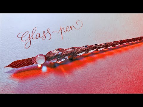 Стеклянная ручка glass dip pen с алиэкспресс для каллиграфии. Алфавит: русские и английские буквы.