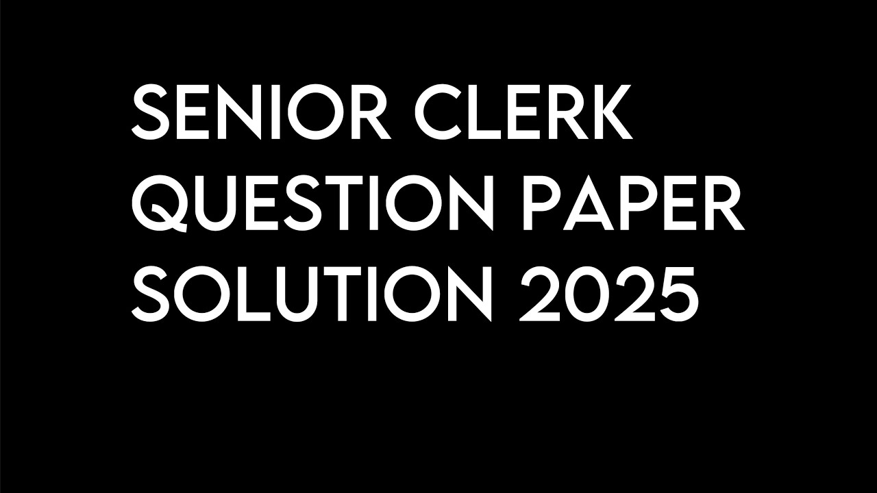 SR CLERK 2025 RAILWAY DEPARTMENTAL EXAMINATION QUESTION PAPER SOLUTION BY 