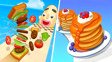 Sandwich Runner VS Pancake Run - All Levels Gameplay Android iOS Ep/17