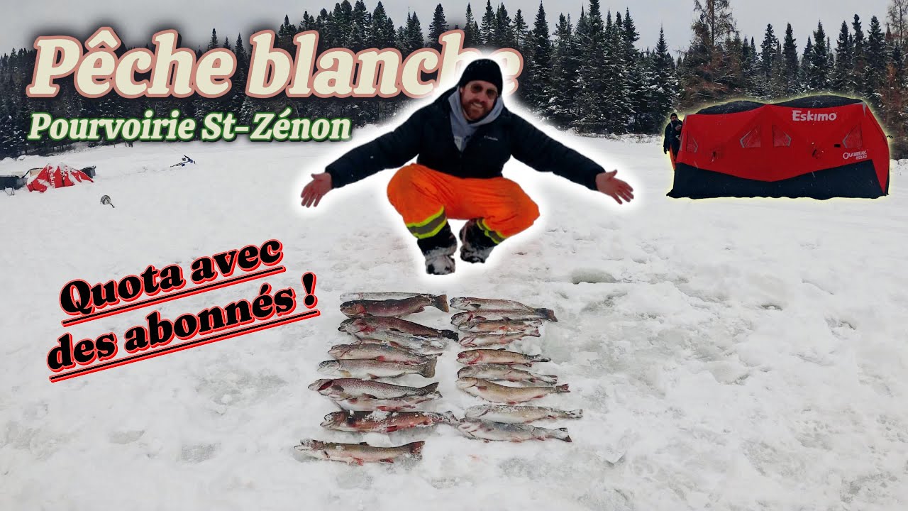 Pêche blanche à la pourvoirie St-Zénon ! Des abonnés me montrent comment pêcher !