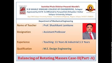KTOM : BALANCING (03) Theory - Balancing of Rotating Masses Case-II (Part-A)