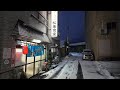 Blue Hour to Dark Streets: Snow Walk in Yudanaka,Nagano【4K Japan Walk】