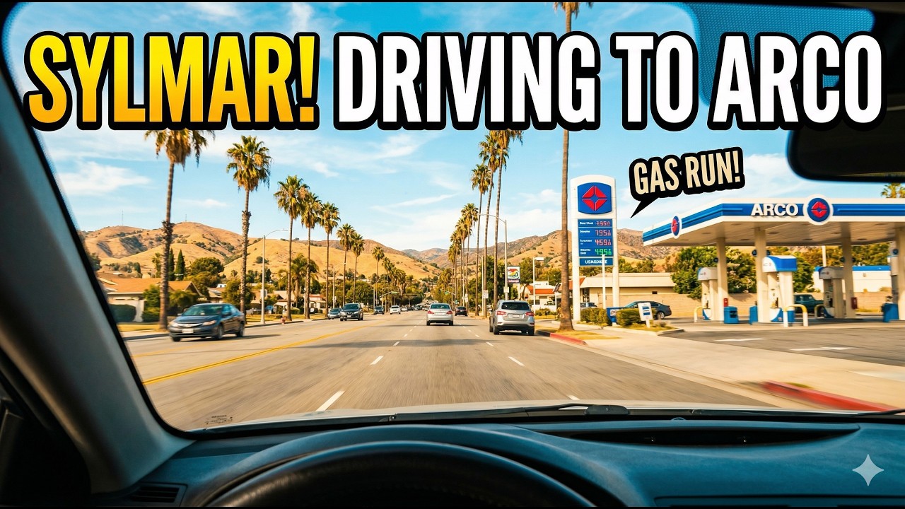 Driving Around Sylmar Neighborhood Of Los Angeles To Arco