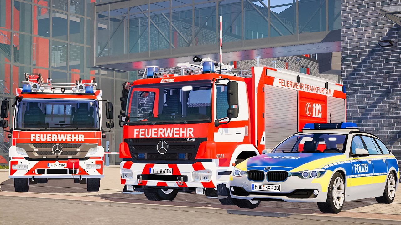 Emergency Call 112 – Frankfurt Polizei & Multi Firefighters On Duty! 🚓🚒🔥 4K Ultra