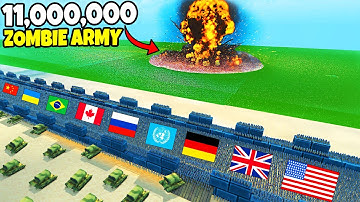 Can Every MODERN ARMY Hold New FORTRESS WALLS vs 11,000,000 Zombie Invasion?! - UEBS 2